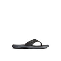Main view of Black Baitfish Leather Flip Flop Flip Flop Thong Sandals for men. 